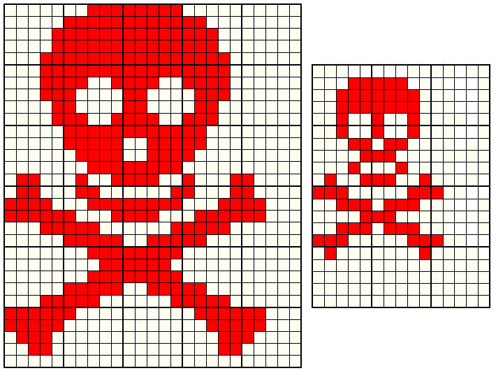 cross stitch graph skull and crossbones